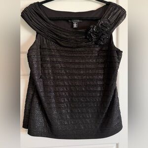 Elegant Black Sleeveless Dressy Top
